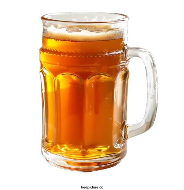 [Transparent Background PNG]Glass of beer on white background
