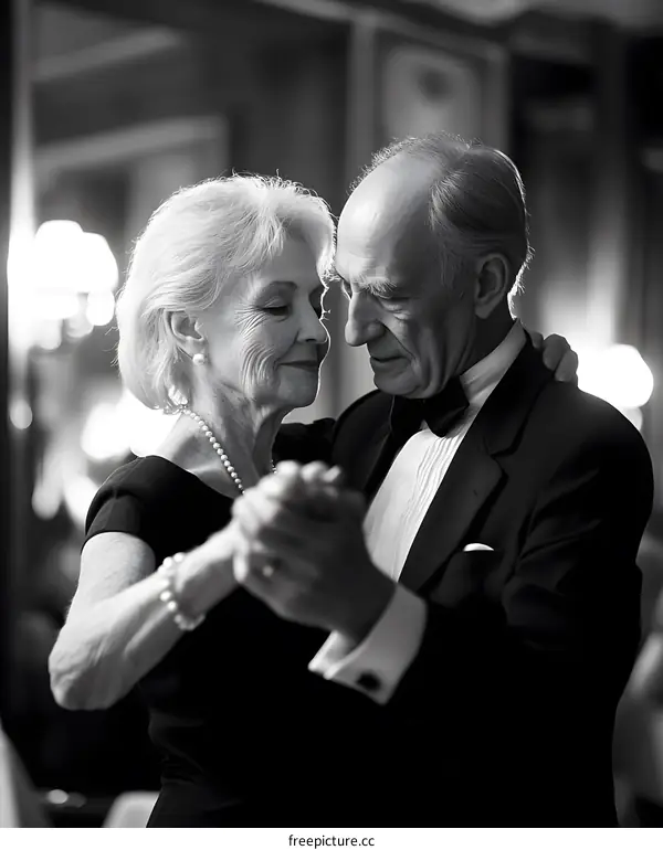 Romantic Senior Couple Ballroom Dancing