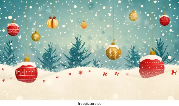 Christmas Decorations and Ornaments Vector Set