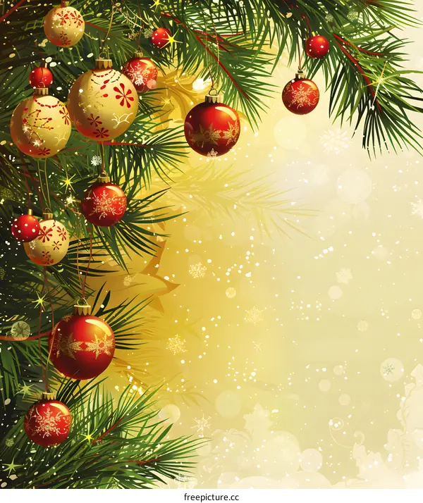 Christmas ornaments hanging on a Christmas tree