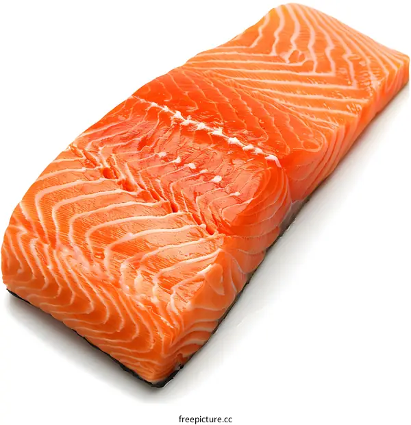 Fresh Salmon Fillet on White Background