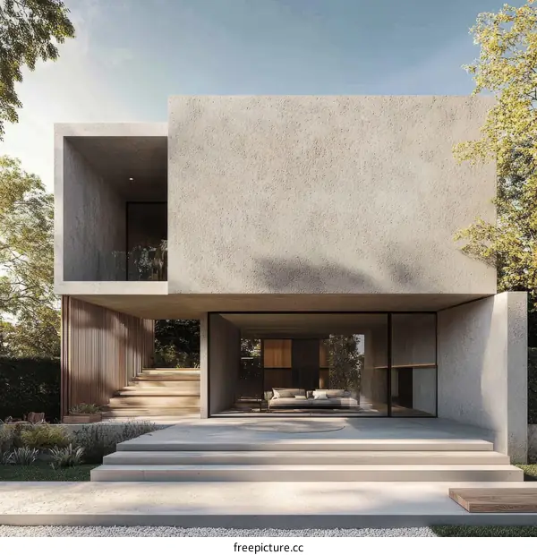 Modern Minimalist Concrete House Exterior Design