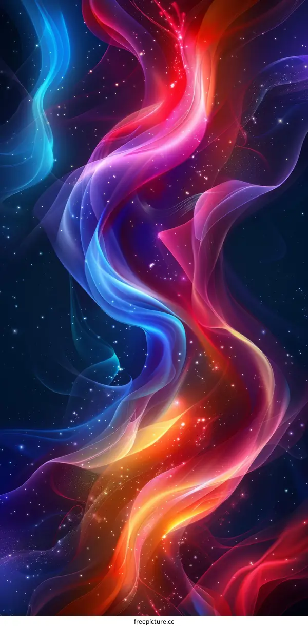 Abstract Colorful Flowing Lines Design