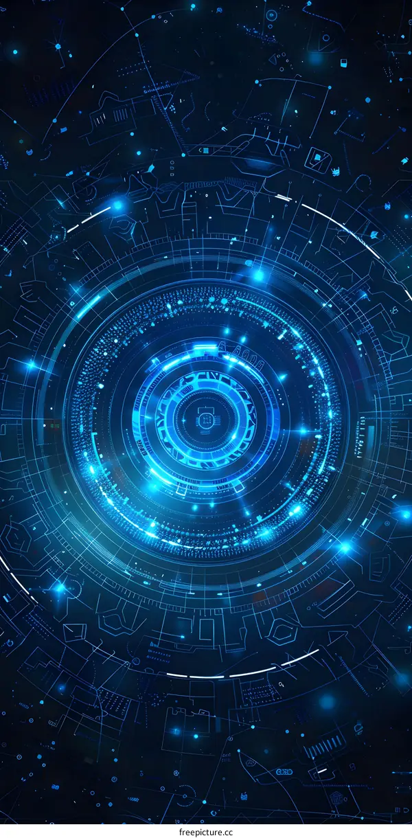 Abstract Blue Digital Futuristic Technology Background