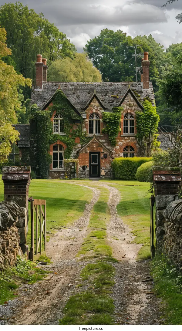 Charming English Countryside Cottage Nestled Amidst Verdant Greenery