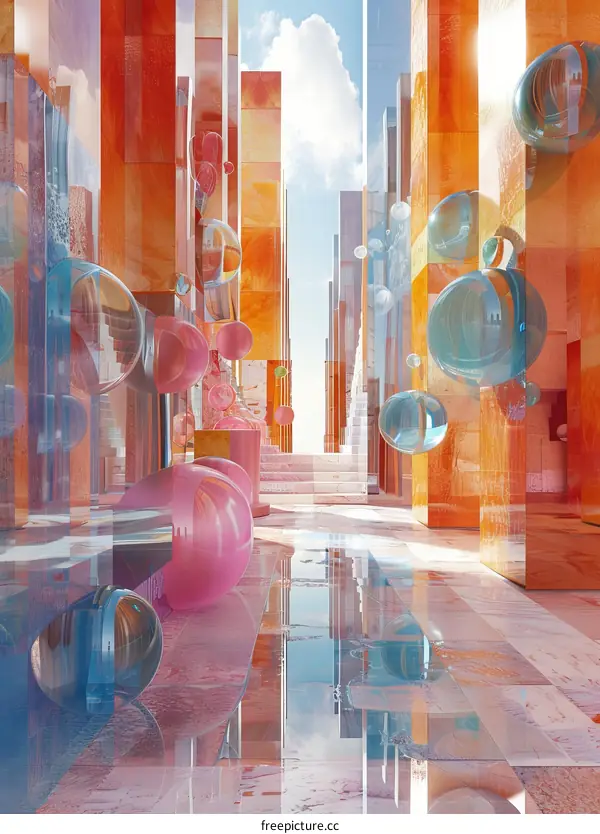 Colorful Abstract Architecture Illustration