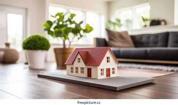 A Small House Adorned with Plants Rests on a Table
