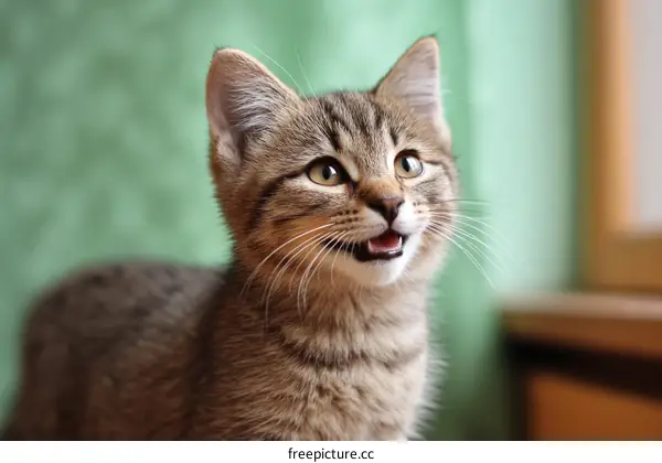 Cute Tabby Kitten Close Up