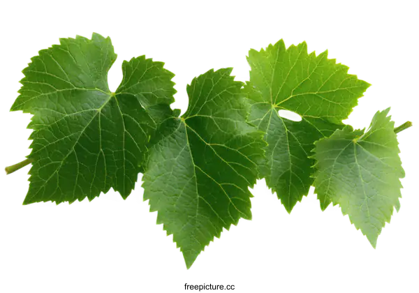 [Transparent Background PNG]Fresh Grape Leaves Close Up