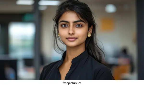 Portrait of a Young Woman in a Professional Setting