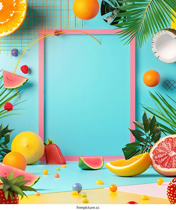 Summer Fruit  Tropical Background  Graphic  Design