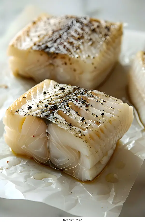 Seasoned Cod on Parchment Paper