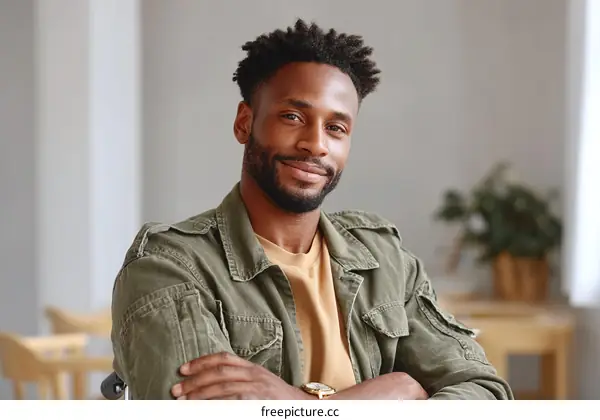 African Man Portrait in Casual Wear