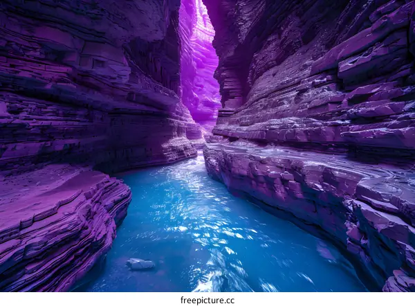 A Magical Purple Canyon with Turquoise Water