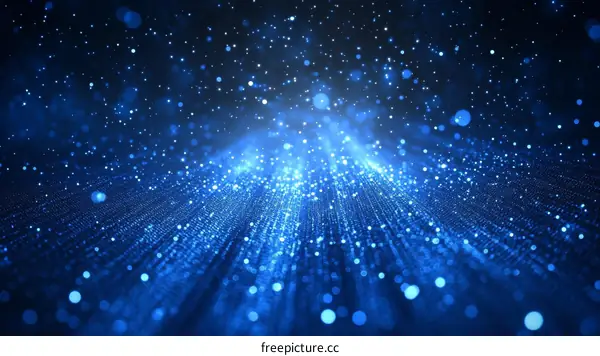 Abstract Digital Blue Particles Background