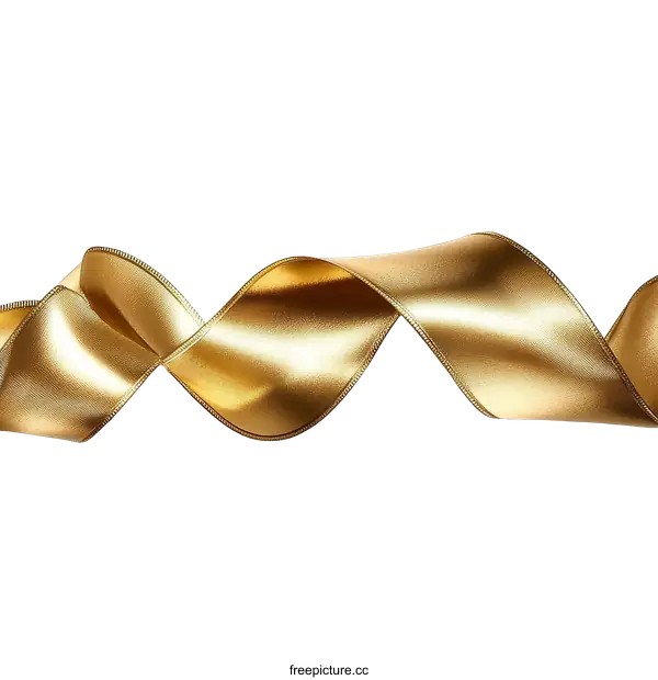 [Transparent Background PNG]Elegant Gold Ribbon Design for Gift Wrapping