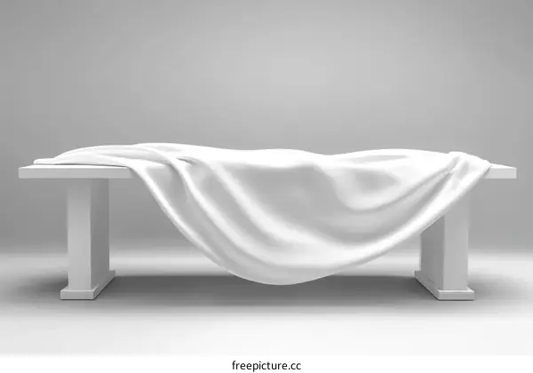 Blank White Tablecloth Display Presentation Table