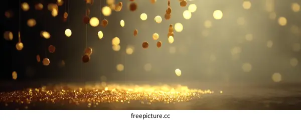 Golden Glitter Falling Background Design