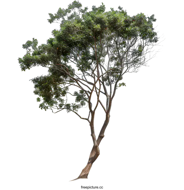 [Transparent Background PNG]Isolated Green Tree With White Background