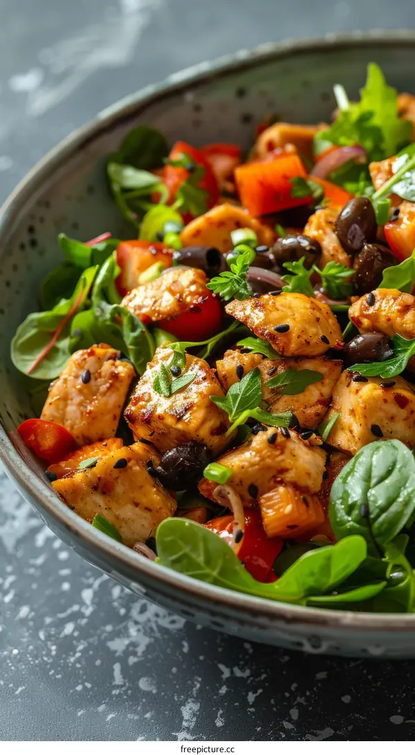 Healthy Chicken Salad with Fresh Vegetables