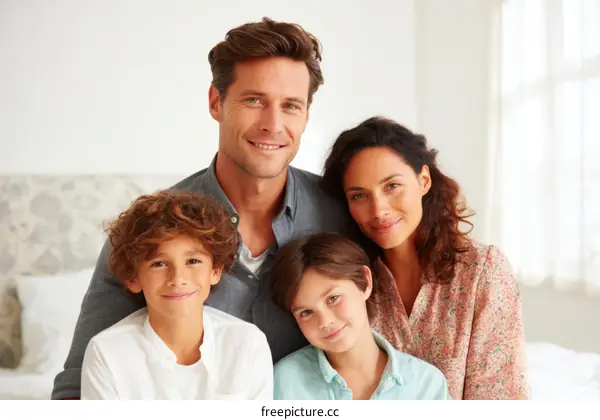 Happy Family Portrait in a Home Setting