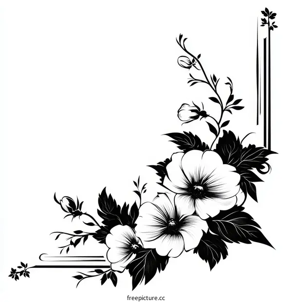 Elegant Floral Corner Decor Illustration