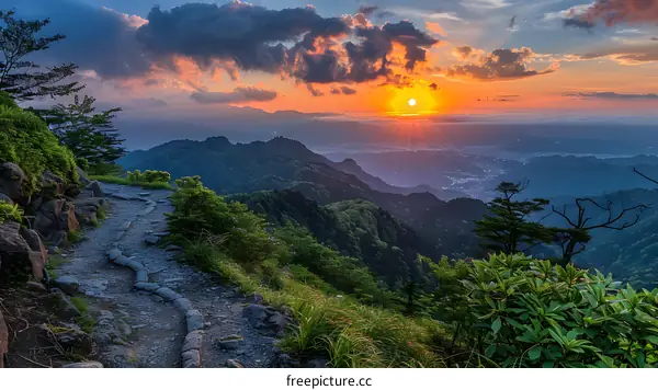 Sunset over the mountains