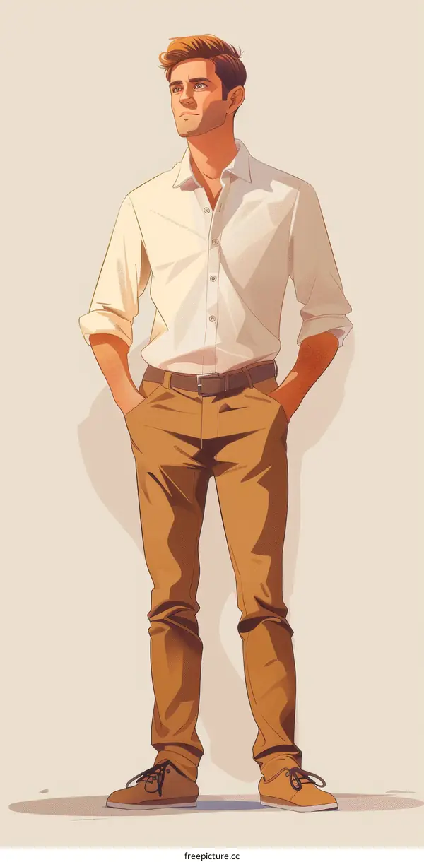 Confident man in casual clothes