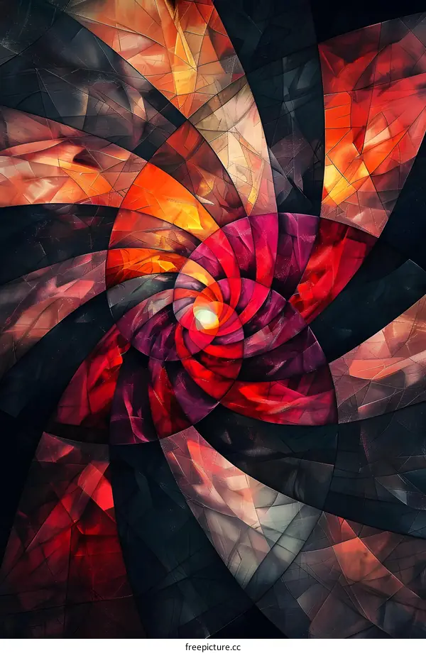 Abstract painting of a flower