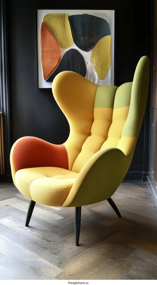 Colorful Mid-Century Modern Egg Chair in a Stylish Room