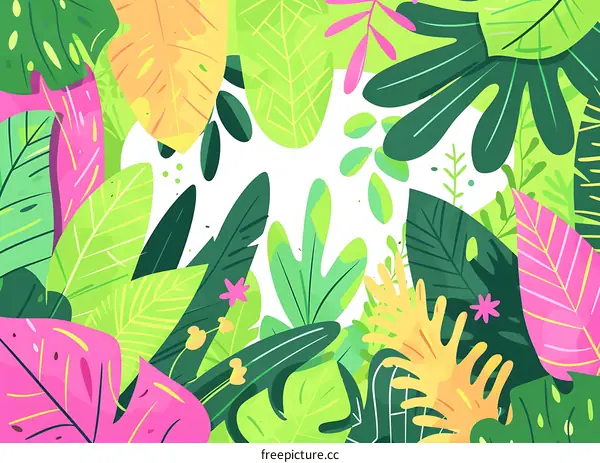 Tropical Leaves Illustration Background