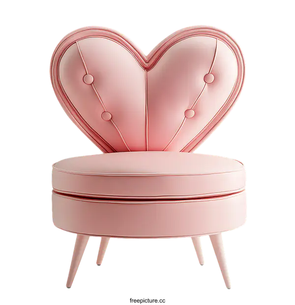[Transparent Background PNG]Heart-Shaped Pink Chair Design