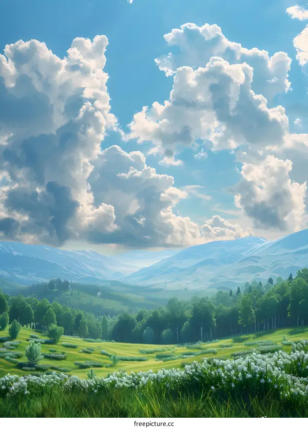 Blossoming flowers in the valley