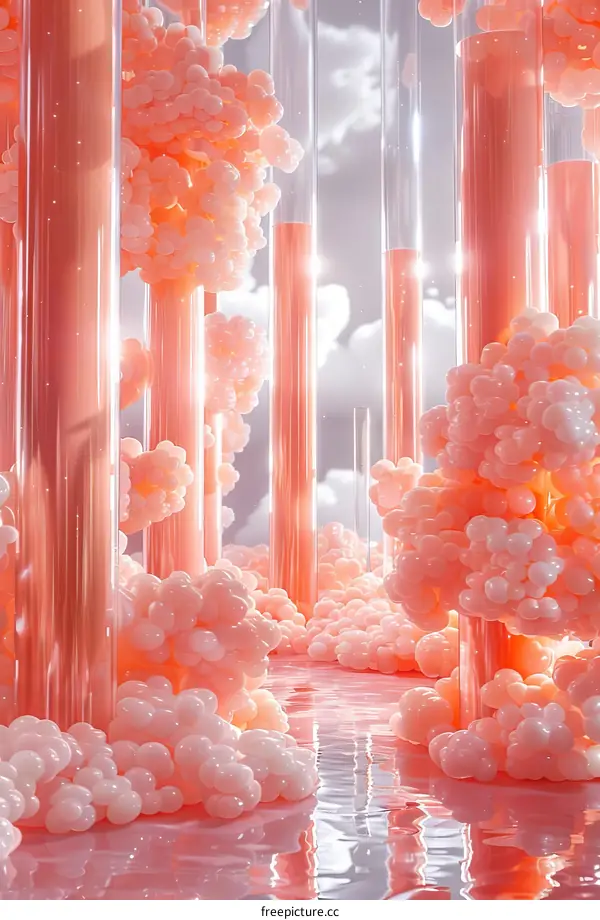 Abstract Pink Bubble Forest