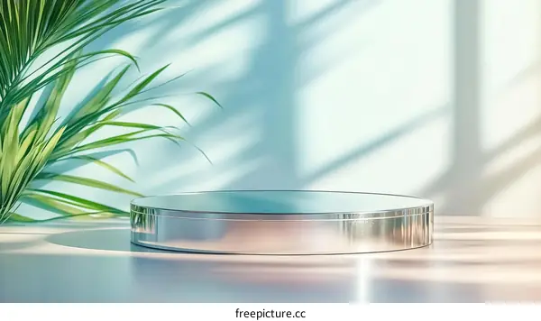 Modern Minimalist Product Display with Tropical Plants