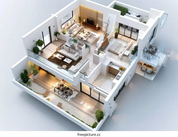 Modern Apartment Floor Plan Illustration