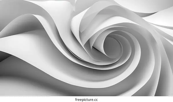 White 3D Illustration of a Whirlpool