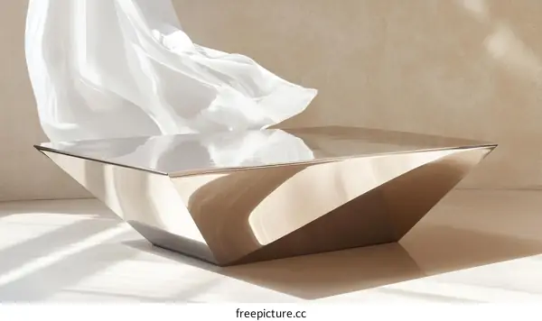 Modern Geometric Coffee Table with Drapery