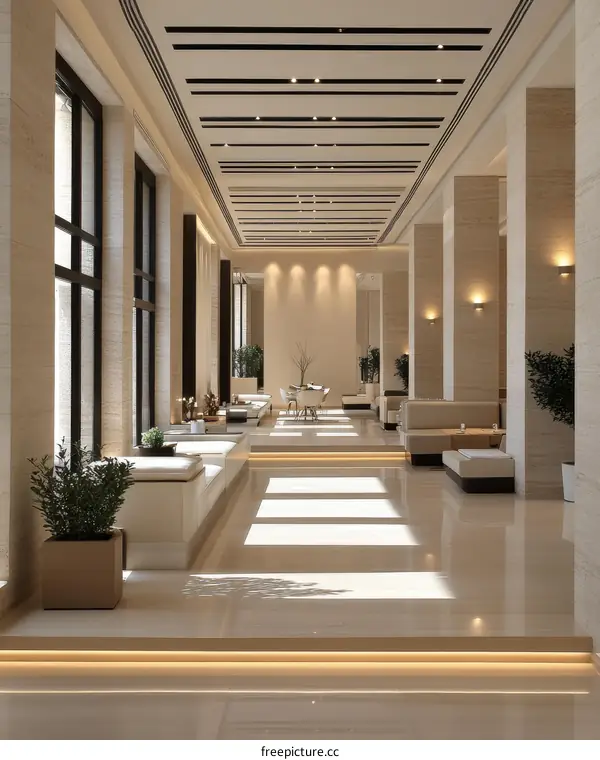 Modern Elegant Hotel Lobby Interior Design
