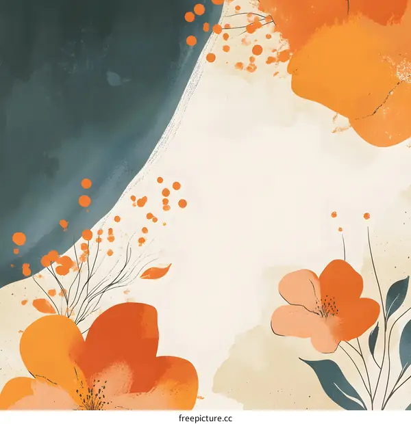 Abstract Floral Watercolor Background