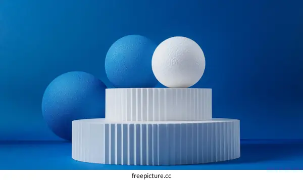 Abstract Geometric Shapes on Blue Background