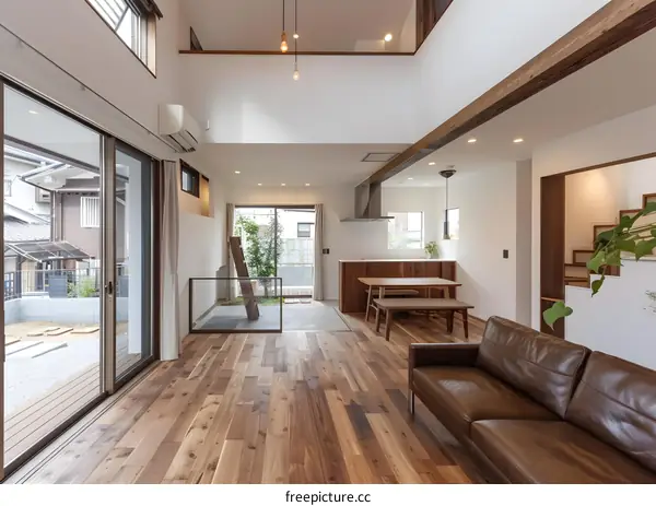 Modern Minimalist Home Interior Design with Wooden Flooring and Natural Light