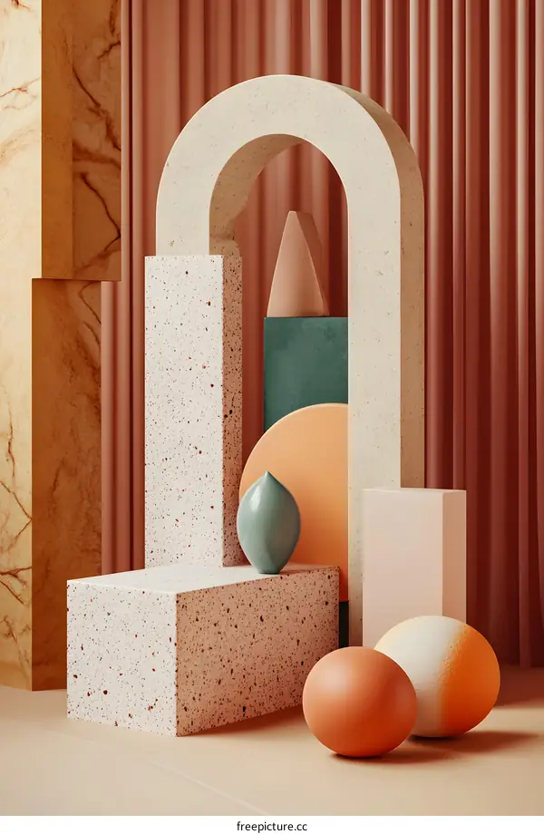 Abstract Geometric Shapes with Warm Tones