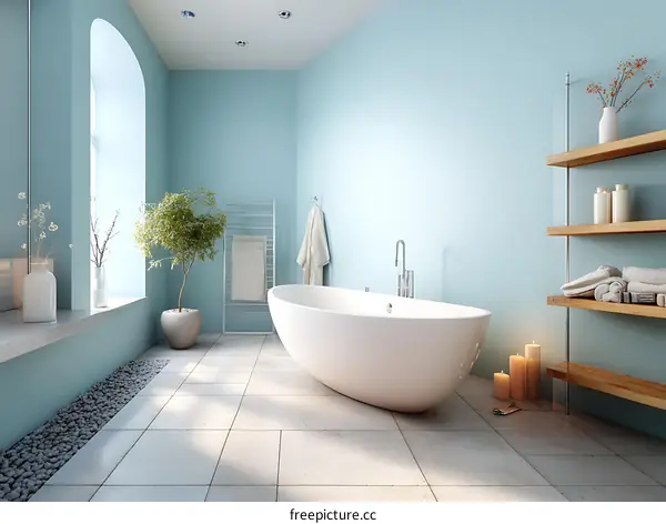 Modern Light Blue Bathroom Interior Design