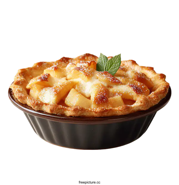 [Transparent Background PNG]Delicious Homemade Apple Pie in a Baking Dish