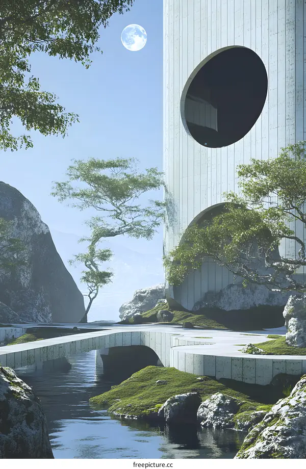 Minimalist Modernist Architecture in a Surreal Landscape