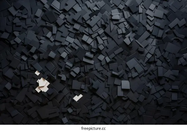 Black and white abstract background with a few white squares