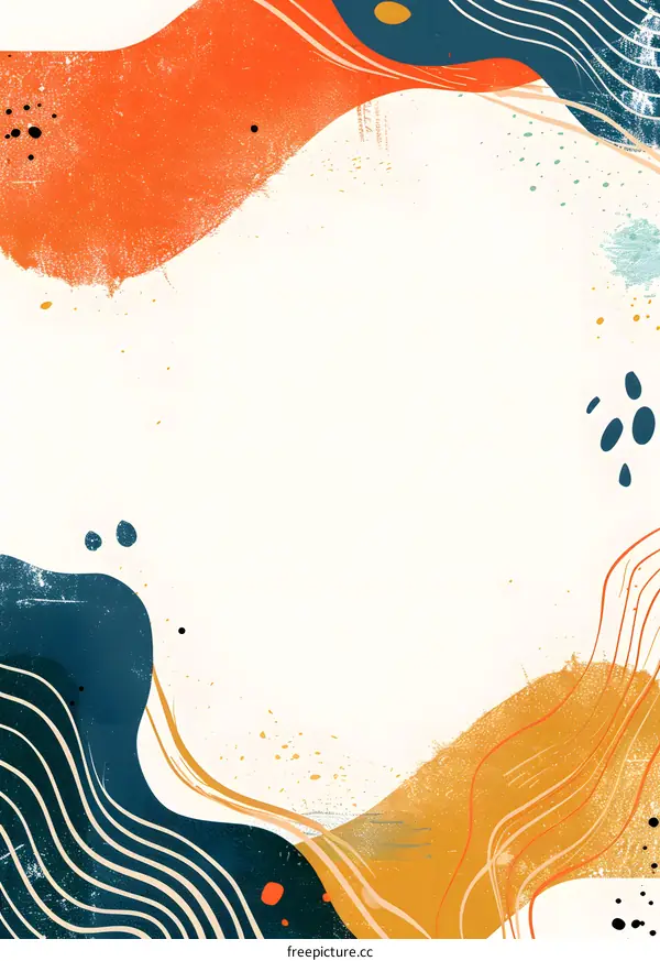 Abstract Shapes  Background Illustration with Orange, Yellow and Blue