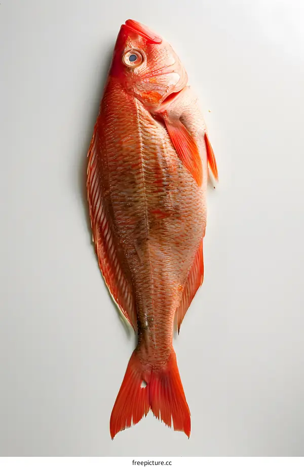 Fresh Red Snapper Fish on White Background