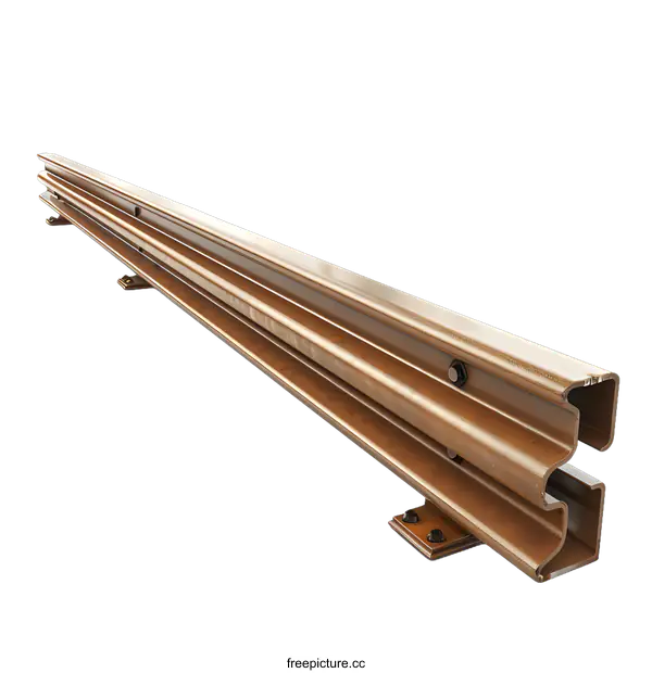 [Transparent Background PNG]Steel Road Barrier With Rusty Surface